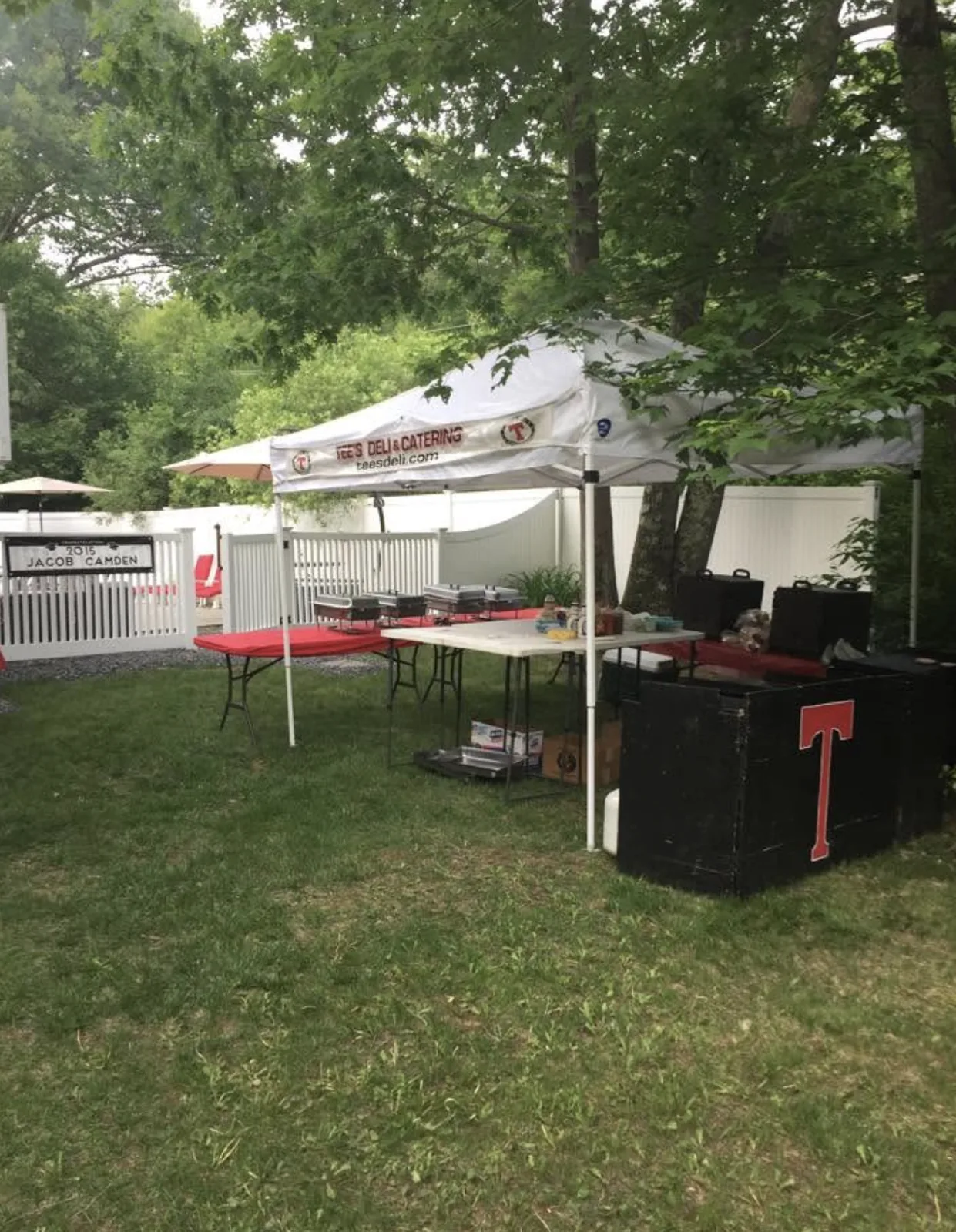 Grad party setup in the backyard